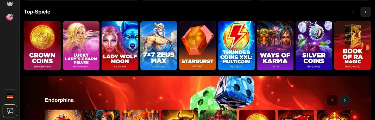 Top-Spiele in der Betizy-Lobby